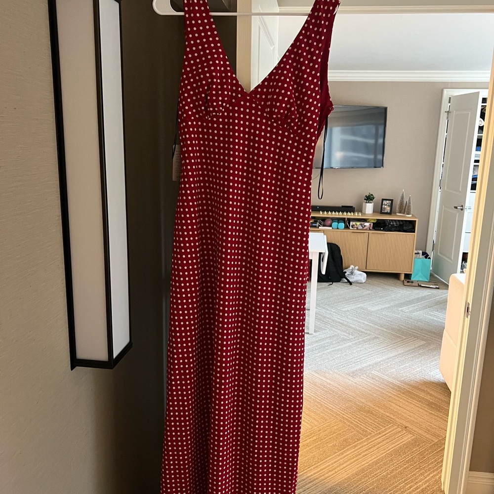 Red Polka Dot Maxi Dress